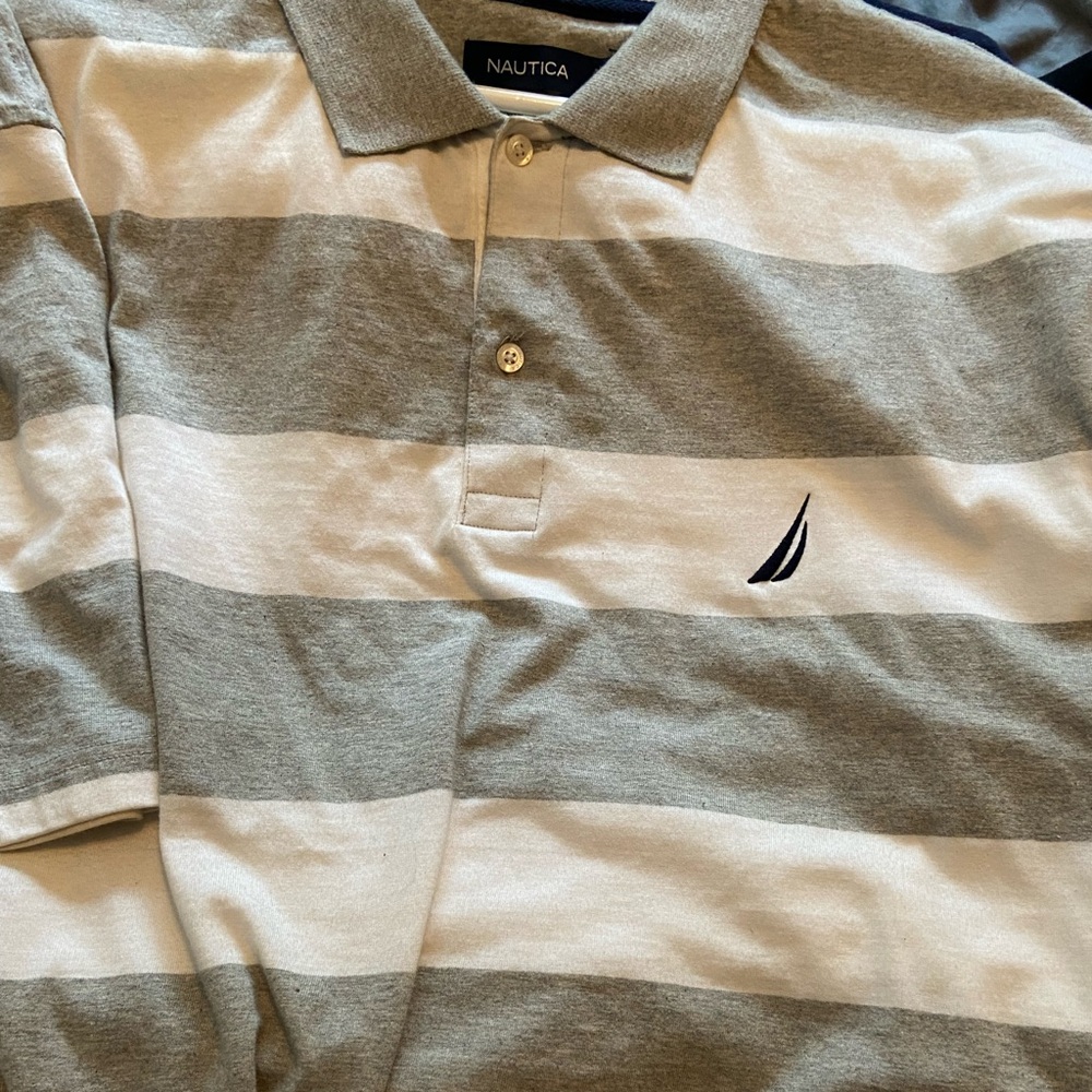 White and grey nautica shirt it is a 3x